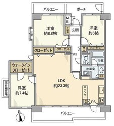 エステート八王子Ｂ棟の物件間取画像